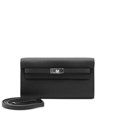 Black Epsom Kelly-To-Go Wallet Palladium Hardware, 2022