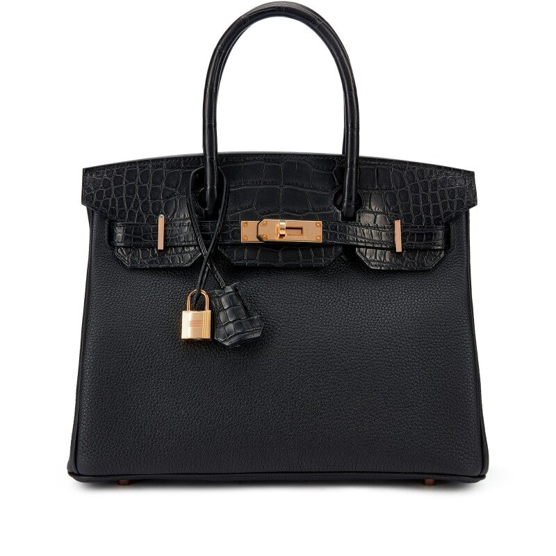 Black Matte Alligator and Togo Touch Birkin 30 Rose Gold Hardware, 2021