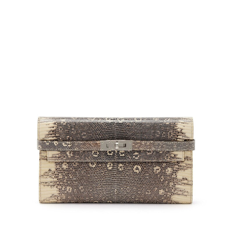 Ombre Salvator Lizard Kelly Longue Wallet Palladium Hardware, 2010