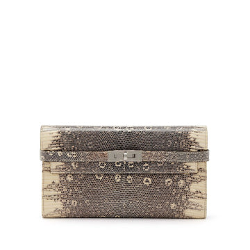 Ombre Salvator Lizard Kelly Longue Wallet Palladium Hardware, 2010