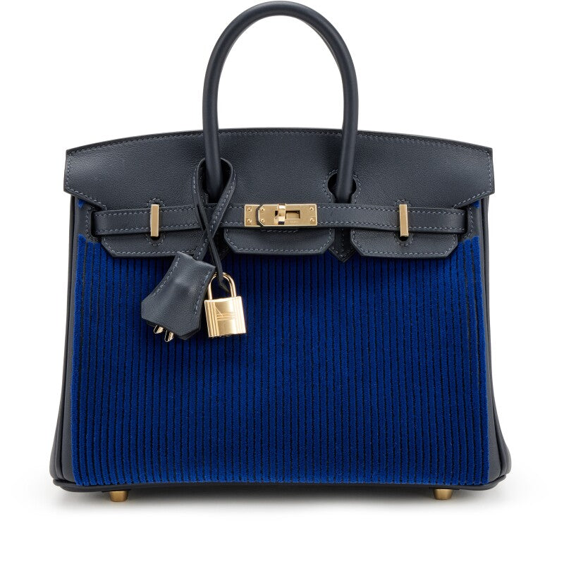 Caban Swift and Bleu Saphir C™te ˆ C™te Tuffetage Birkin 25 Gold Hardware, 2023