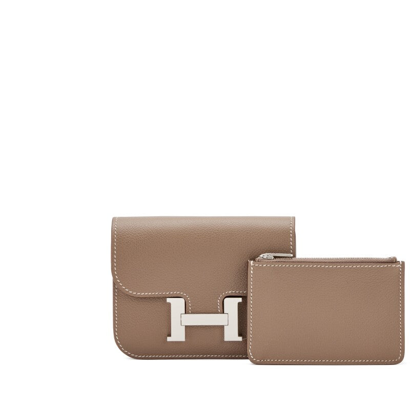 Etoupe Togo Constance Slim Wallet Palladium Hardware, 2023