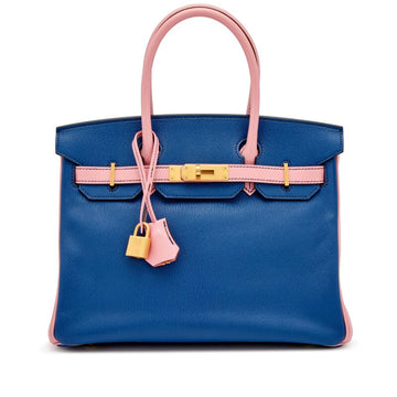 Bleu Saphir and Rose Confetti ChŽvre HSS  Birkin 30 Gold Hardware, 2015