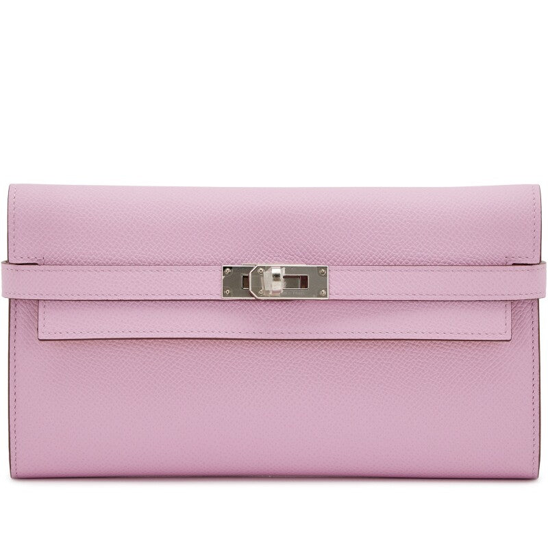 Mauve Sylvester Juane De Naples Verso Epsom Kelly Wallet Palladium Hardware, 2015