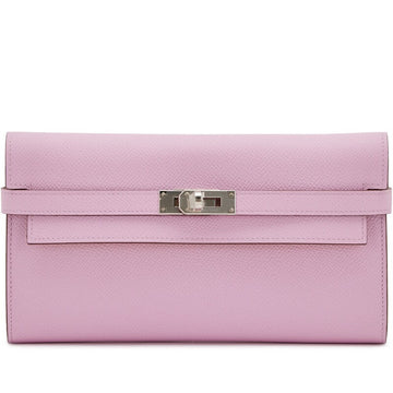 Mauve Sylvester Juane De Naples Verso Epsom Kelly Wallet Palladium Hardware, 2015