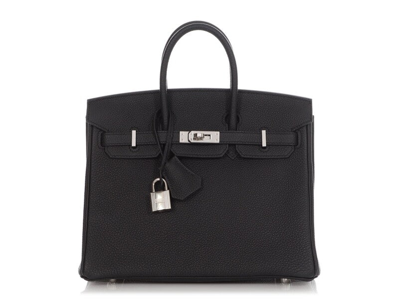 Black Togo Birkin 25 Palladium Hardware, 2020