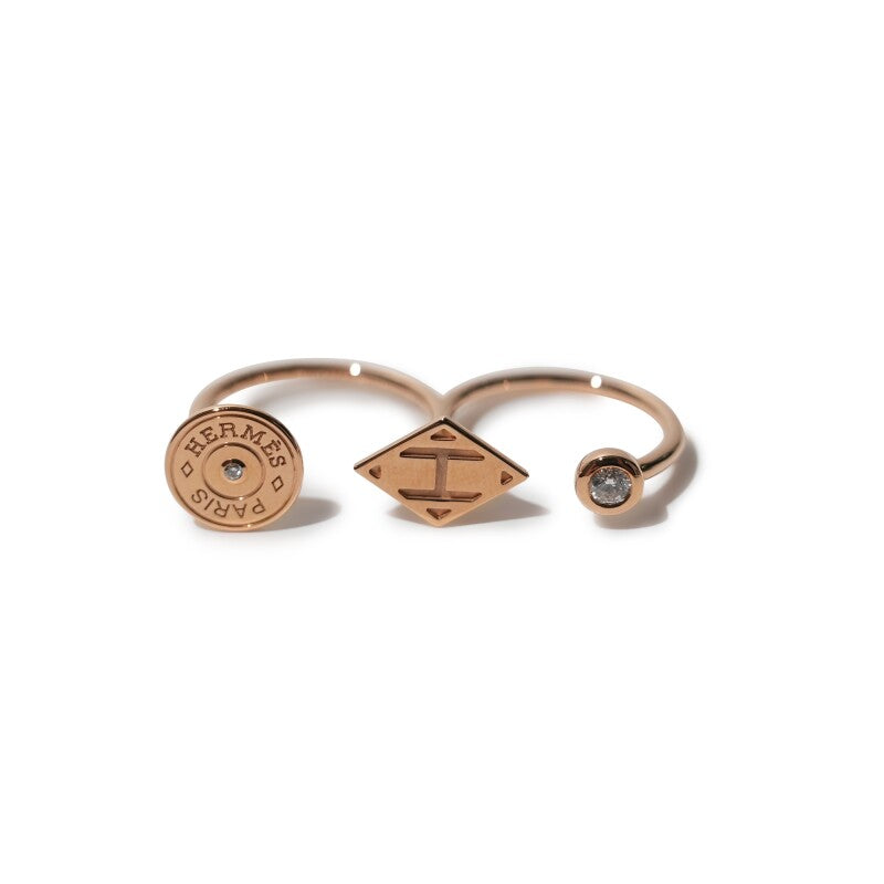 Rose Gold and Diamond Gambade Double Ring