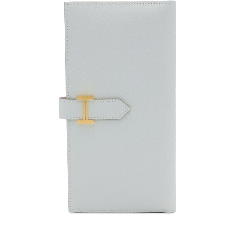 Gris Pale Epsom Bearn Wallet Gold Hardware