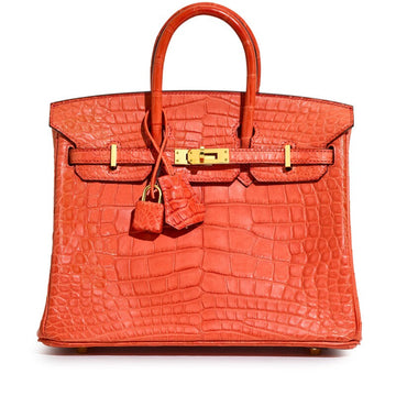 Orange Poppy Matte Alligator Birkin 25 Gold Hardware, 2016