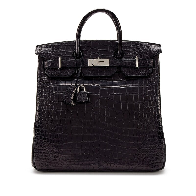 Black Matte Crocodile HAC Haut ˆ Courroies Birkin 40 Palladium Hardware, 2020