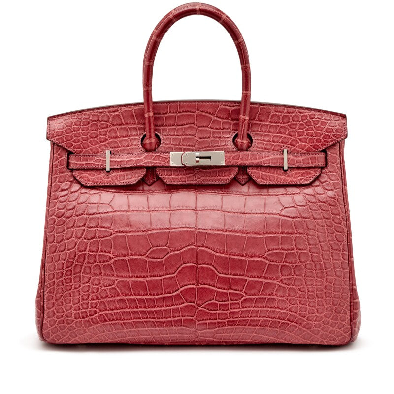 Bois De Rose Matte Alligator Birkin 35 Palladium Hardware, 2023