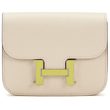 Nata Epsom Constance Slim Wallet Lime Enameled Palladium Hardware, 2022