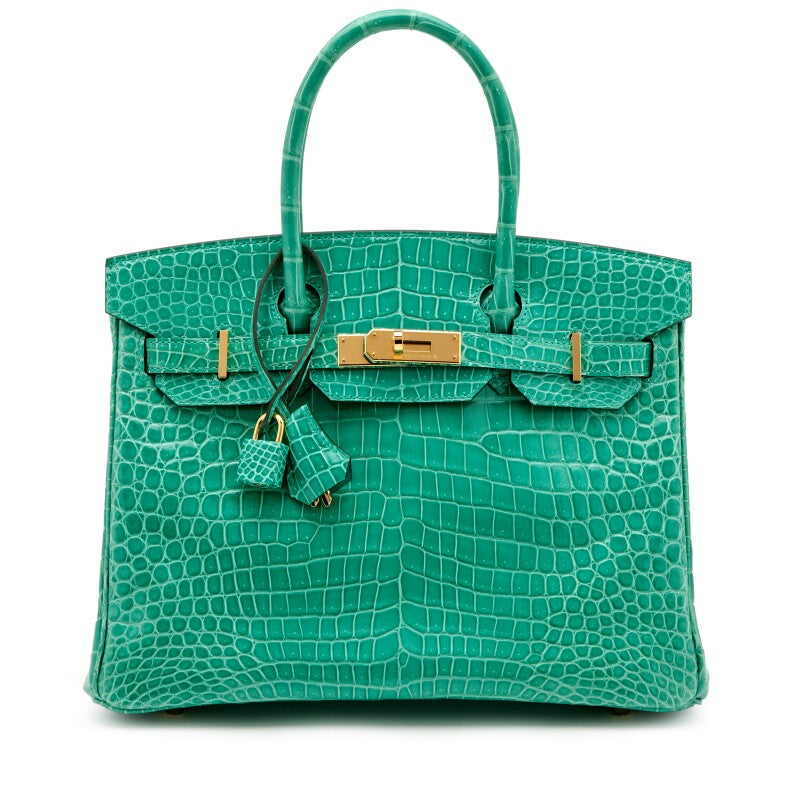 Vert Jade Porosus Crocodile Birkin 30 Gold Hardware, 2019