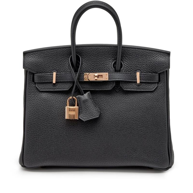 Black Togo Birkin 25 Rose Gold Hardware, 2021