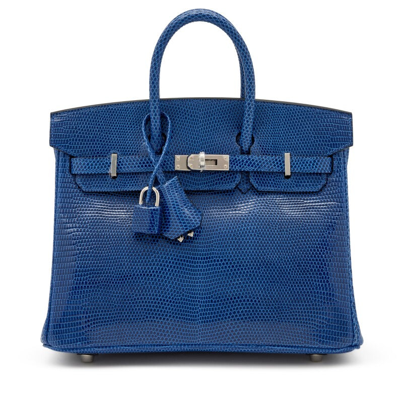 Bleu Saphir Lizard Birkin 25 Palladium Hardware, 2022