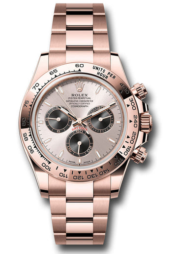 Rolex Everose Gold Cosmograph Daytona Watch - Fixed Bezel - Sundust And Black Index Dial - Oyster Bracelet - 126505 subkio